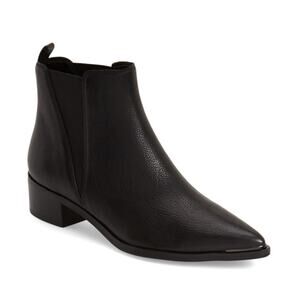 NWOB Marc Fisher Womens Yale Pointed Toe Chelsea Boots Faux Leather Black US 5.5